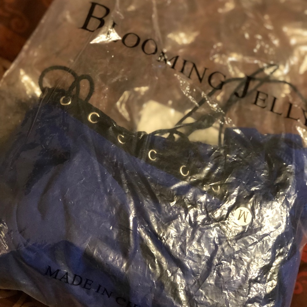 Blue Lace up Dress